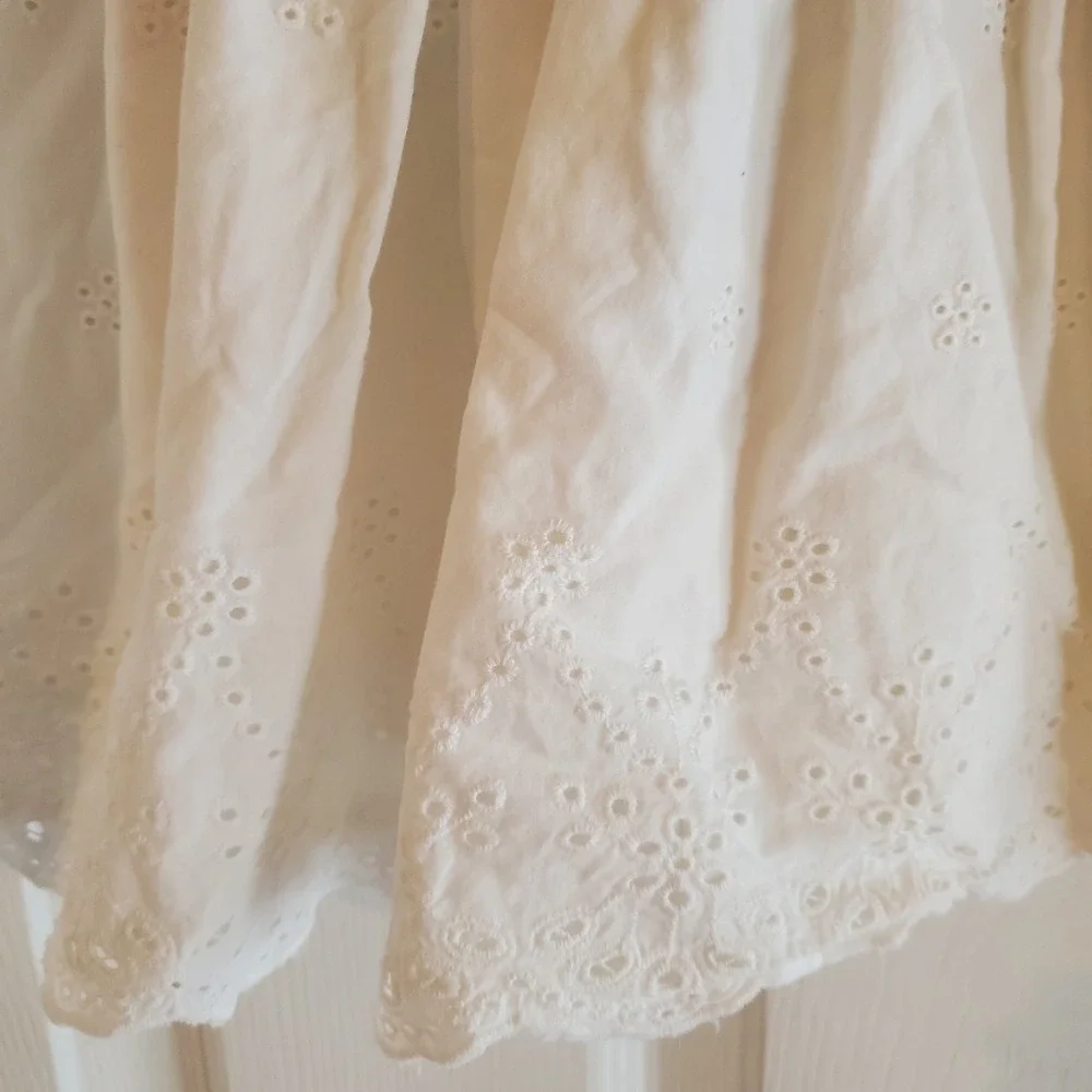 OshKosh Bgosh Baby Girls Denim and White‎ Eyelet Lace Overall Dress 4t